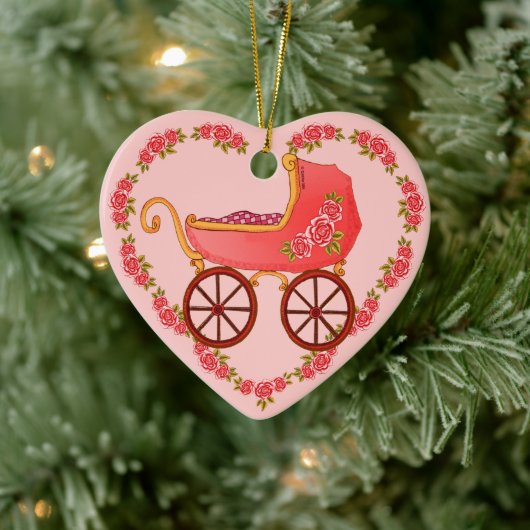 Girl Baby Buggy Heart ornament (Boom)