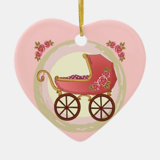 Girl Baby Buggy Keramisch Ornament (Voorkant)