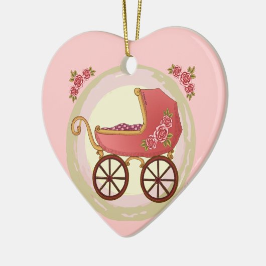 Girl Baby Buggy Keramisch Ornament (Links)