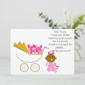 Girl_Baby Carriage (1) Uitnodiging- Gift Boxes Kaart (Staand voorkant)