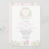 Girl baby carriage Monogram Kaart (Voorkant / Achterkant)