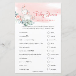 Girl Baby Elephant "Baby shower" over de hele were