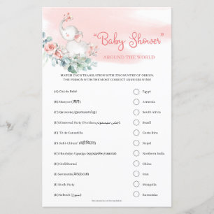 Girl Baby Elephant "Baby shower" over de hele were