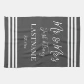 Girl Baby Elephant met Bow Custom Name Theedoek (Horizontaal)