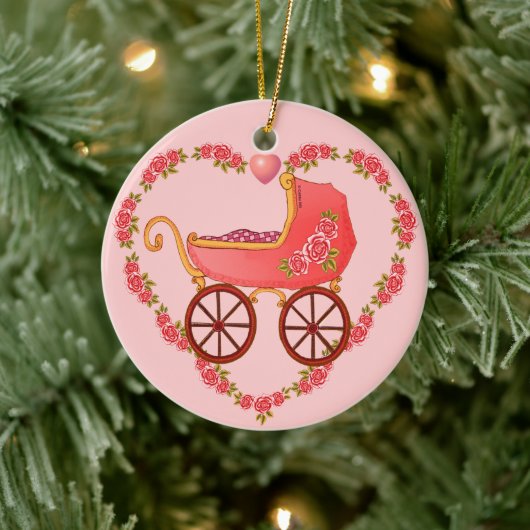 Girl Baby Heart Buggy ornament (Boom)