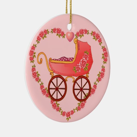 Girl Baby Heart Buggy ornament (Rechts)