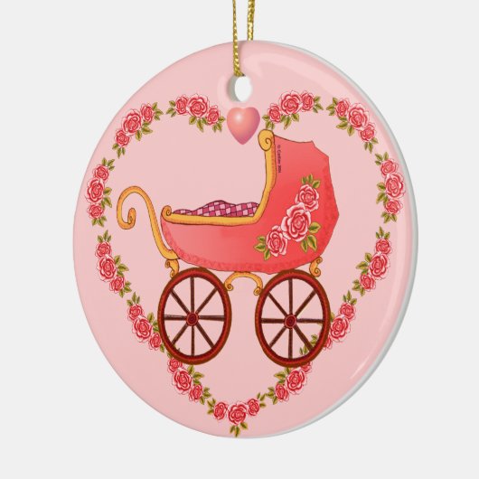 Girl Baby Heart Buggy ornament (Links)