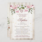 Girl Baby Hebrew Naming Ceremony Rustic Floral Kaart (Voorkant / Achterkant)