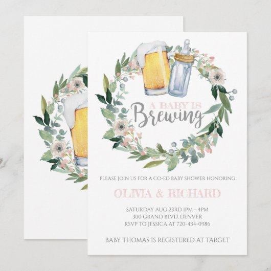 Girl Baby is Baby shower Uitnodiging (Voorkant / Achterkant)