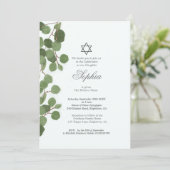 Girl Baby Naming Eucalyptus Hebreeuws Joods Kaart (Staand voorkant)