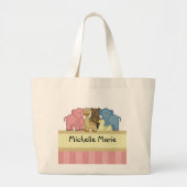 Girl Baby of Toddler Personalized Travel Canvas ta Grote Tote Bag (Voorkant)