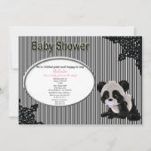 Girl Baby Panda Baby shower Uitnodiging (Voorkant)