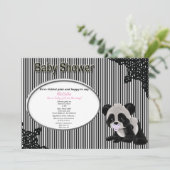 Girl Baby Panda Baby shower Uitnodiging (Staand voorkant)