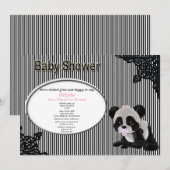 Girl Baby Panda Baby shower Uitnodiging (Voorkant / Achterkant)