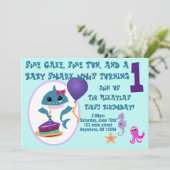 Girl Baby Shark Birthday Kaart (Staand voorkant)