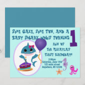 Girl Baby Shark Birthday Kaart (Voorkant / Achterkant)