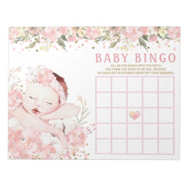 Girl Baby shower Bingo Game Kaarten Notitieblok