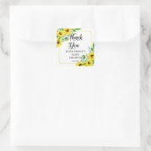 Girl Baby shower Boho Sunflower Bedankt Vierkante Sticker (Tas)