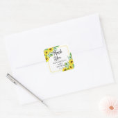 Girl Baby shower Boho Sunflower Bedankt Vierkante Sticker (Envelop)