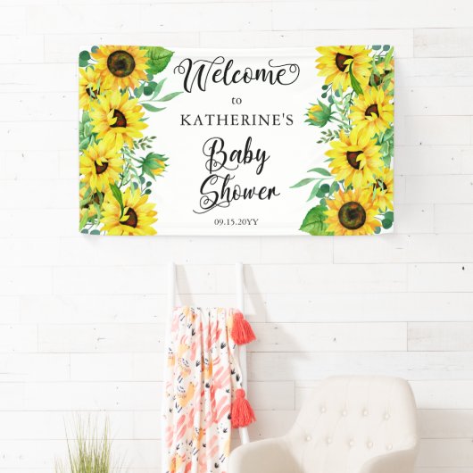 Girl Baby shower Boho Sunflower | Eucalyptus Spandoek (Insitu)