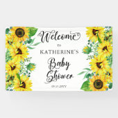 Girl Baby shower Boho Sunflower | Eucalyptus Spandoek (Horizontaal)