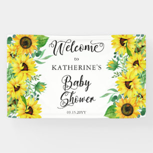 Girl Baby shower Boho Sunflower Eucalyptus Spandoek