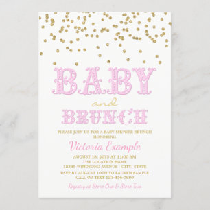 Girl Baby shower Brunch Baby Shower-uitnodigingen Kaart