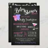 Girl Baby shower Brunch Fun Modern Invitation Kaart (Voorkant / Achterkant)