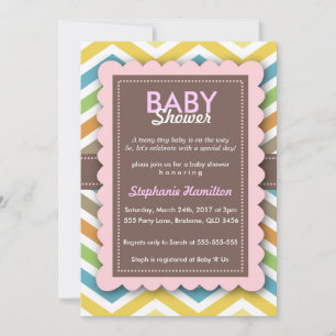 Girl Baby shower Chevron Lijst Colorful Kaart