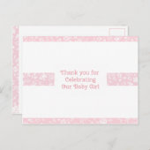 Girl Baby shower Dank je Briefkaart (Voorkant / Achterkant)