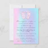 Girl Baby shower Feet Holographic Drip Unicorn Kaart (Voorkant)