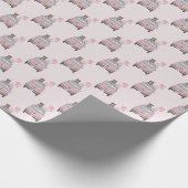 Girl Baby shower Fiat 500 Cadeaupapier (Hoek)