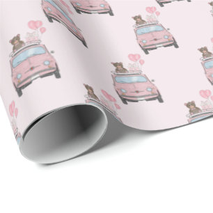 Girl Baby shower Fiat 500 Cadeaupapier