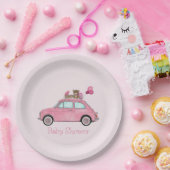 Girl Baby shower Fiat 500 Papieren Bordje (Feest)