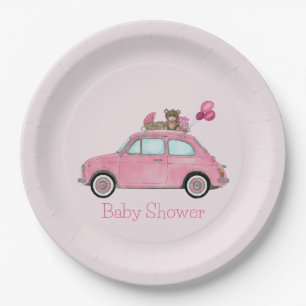 Girl Baby shower Fiat 500 Papieren Bordje