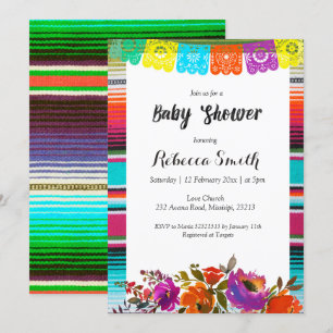 Girl Baby shower Fiesta Invitation Kaart
