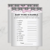 Girl Baby shower Games Word Scramble Rhyme Quiz (Voorkant / Achterkant)