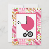 Girl Baby shower - Girly Patchwork Kaart (Voorkant)