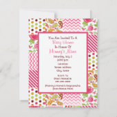 Girl Baby shower - Girly Patchwork Kaart (Achterkant)