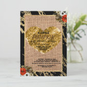 Girl Baby shower Herfst Pumpkin Rustic Burlap Wood Kaart (Staand voorkant)