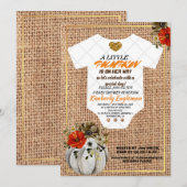 Girl Baby shower Herfst Pumpkin Rustic Burlap Wood Kaart (Voorkant / Achterkant)