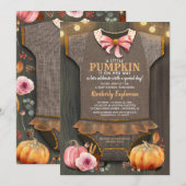 Girl Baby shower Herfst Pumpkin Rustic Burlap Wood Kaart (Voorkant / Achterkant)