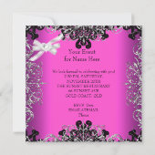 Girl Baby shower Hot Pink White Black Kaart (Achterkant)