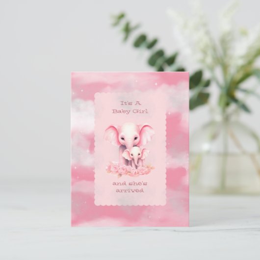 Girl Baby Shower Invitation Briefkaart (Staand voorkant)