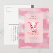Girl Baby Shower Invitation Briefkaart (Voorkant / Achterkant)
