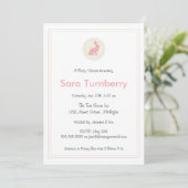 Girl Baby shower Invitation - Bunny Kaart (Staand voorkant)