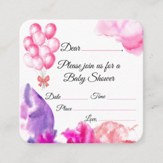 Girl Baby shower Invitation Informatiekaartje