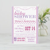Girl Baby shower Invitation Kaart (Staand voorkant)