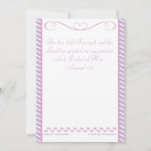 Girl Baby shower Invitation Kaart (Achterkant)