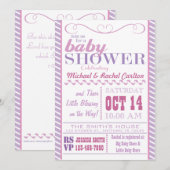 Girl Baby shower Invitation Kaart (Voorkant / Achterkant)